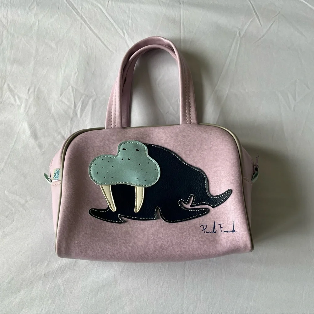 RARE Vintage Y2K Paul Frank Lilac Bag with Blue Walrus - Picture 3 of 10